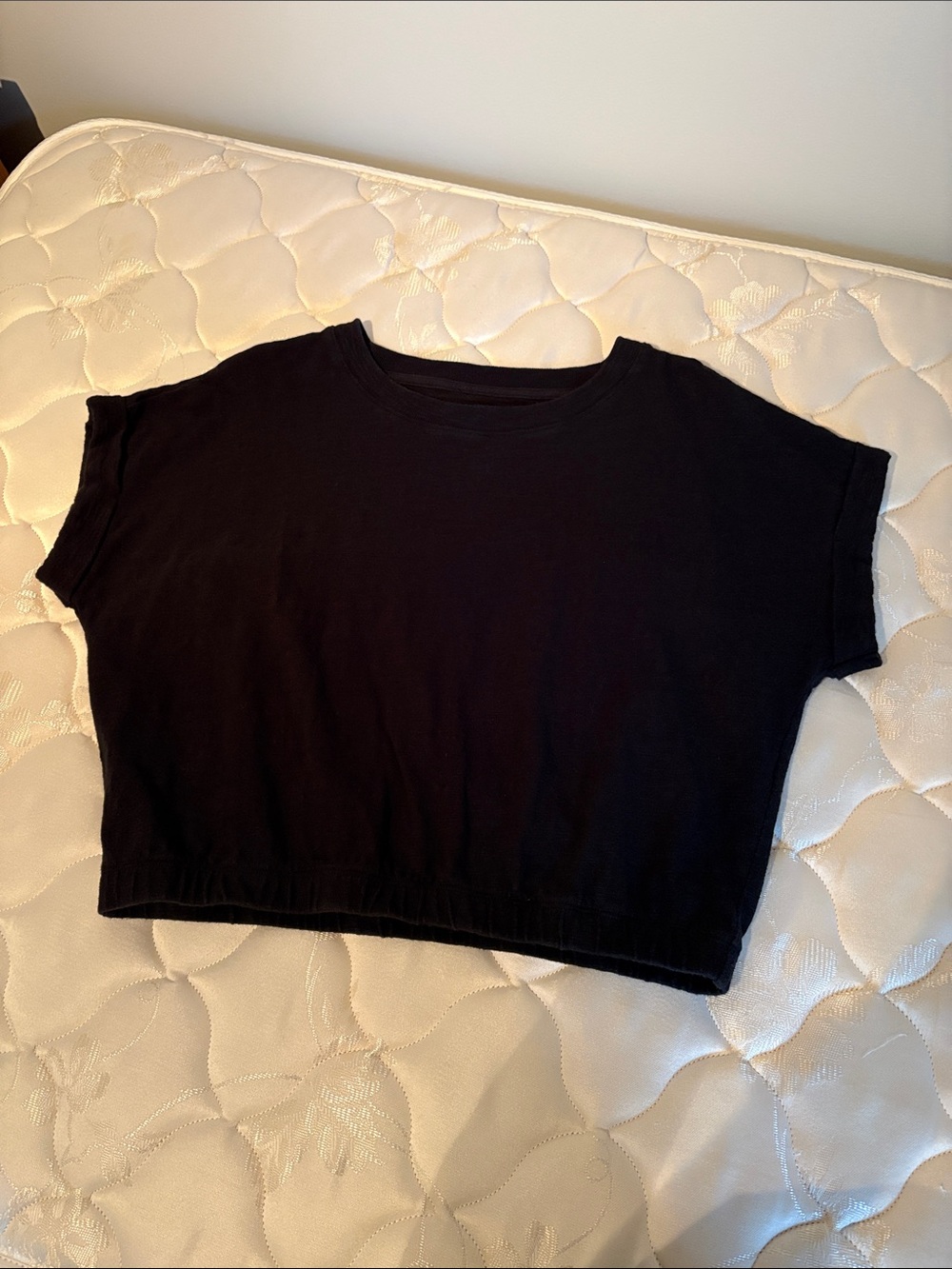 Lou & Grey Black Cropped Crew Tee